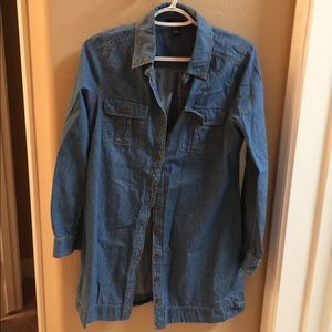 Forever 21 Size Med. Tunic length denim shirt.